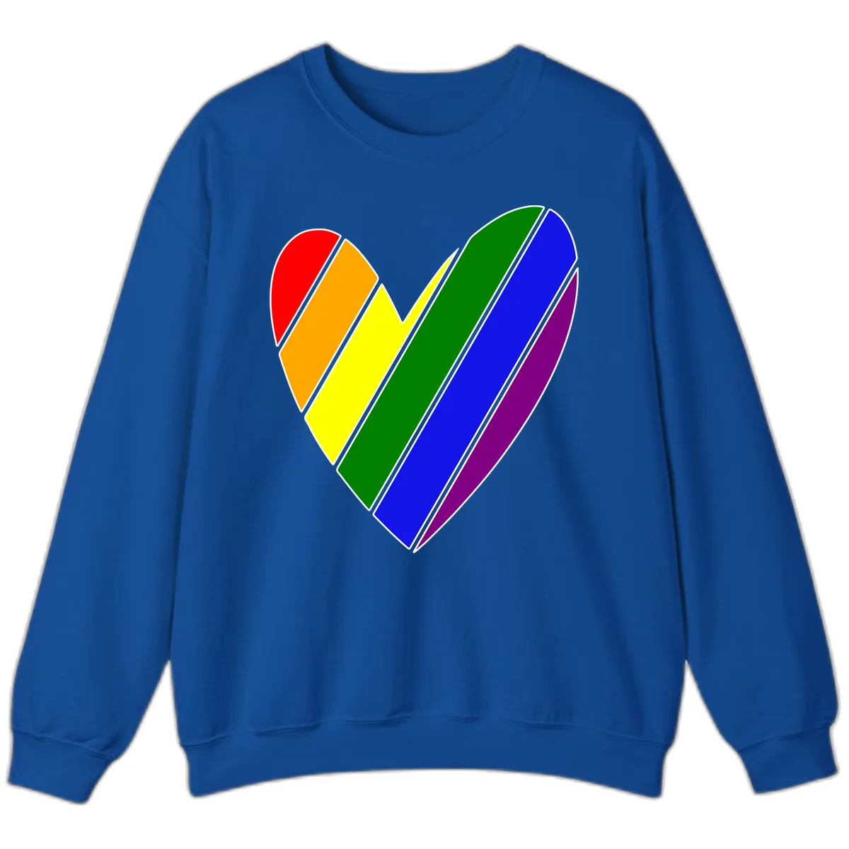 Rainbow Pride Heart Chevron Sweatshirt in Royal