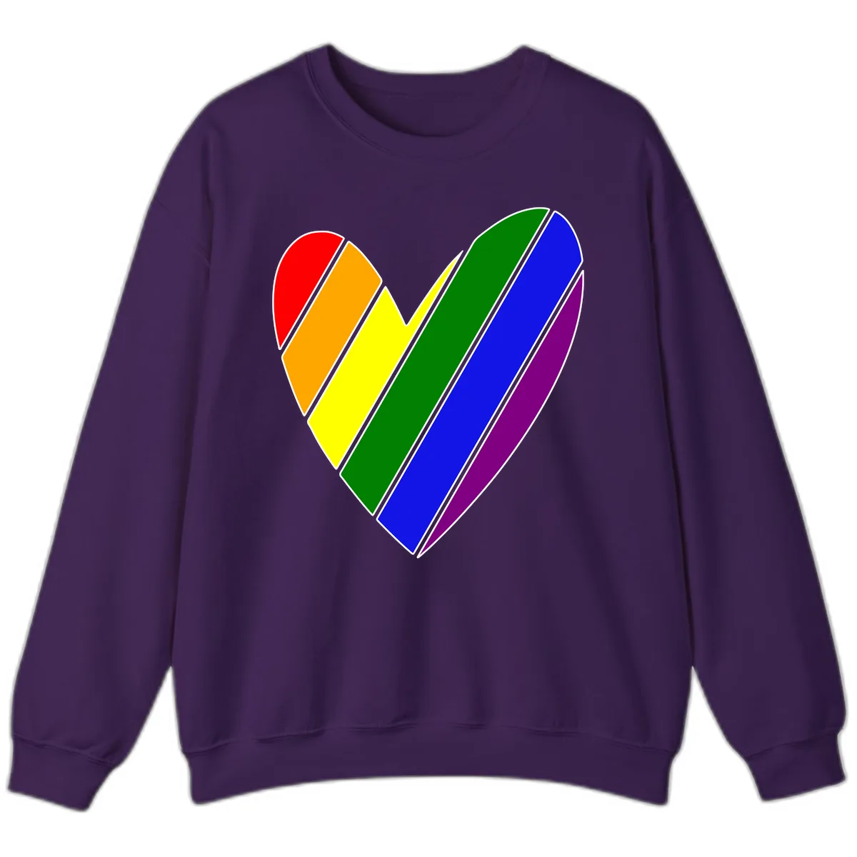 Rainbow Pride Heart Chevron Sweatshirt in Purple