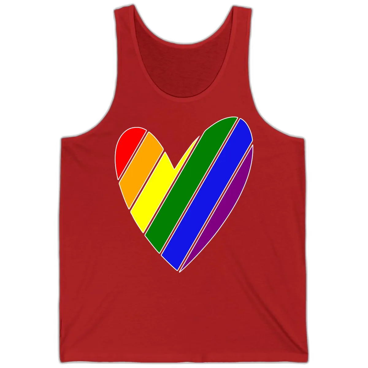 Rainbow Pride Heart Chevron Tank in Red