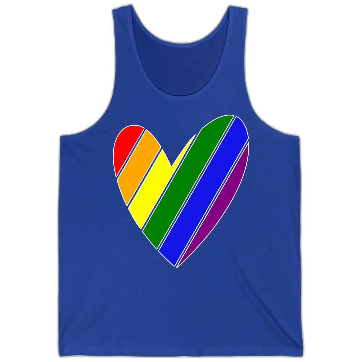 Rainbow Pride Heart Chevron Tank in True Royal