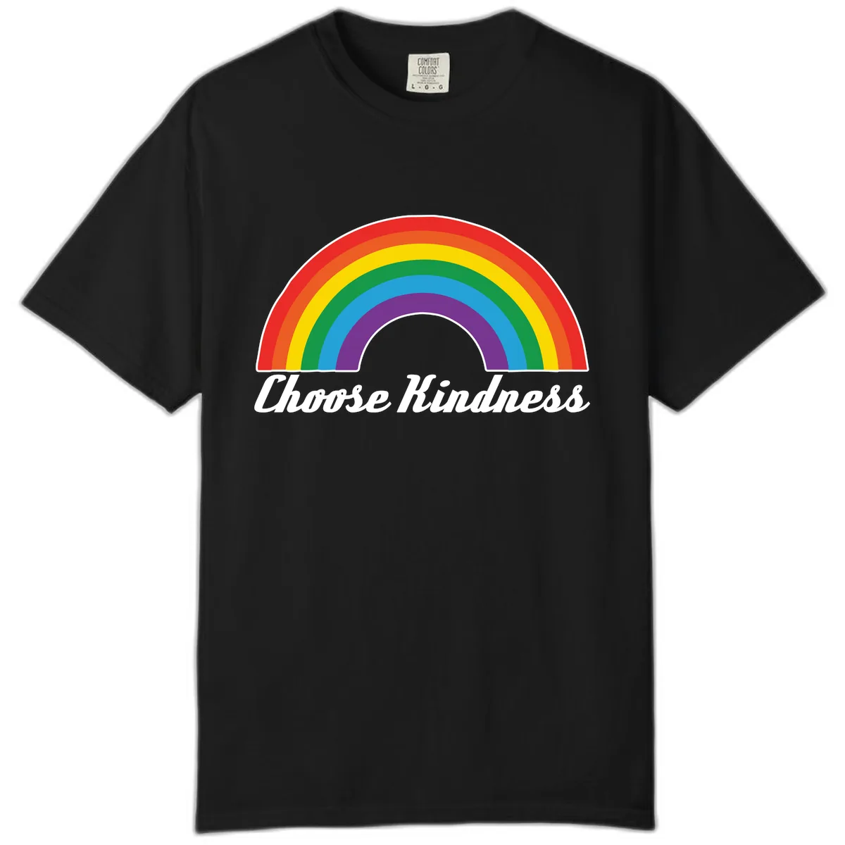 Choose Kindness Rainbow Comfort Color in Black