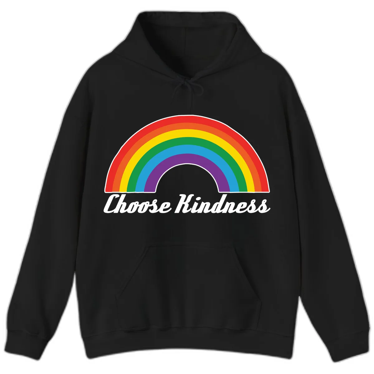 Choose Kindness Rainbow Hoodie in Black