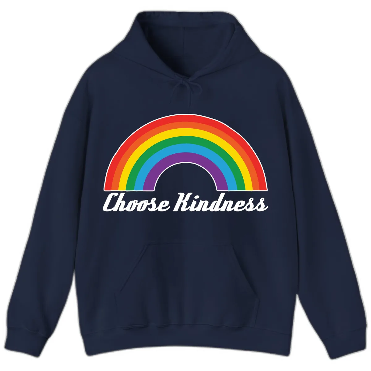 Choose Kindness Rainbow Hoodie in Navy