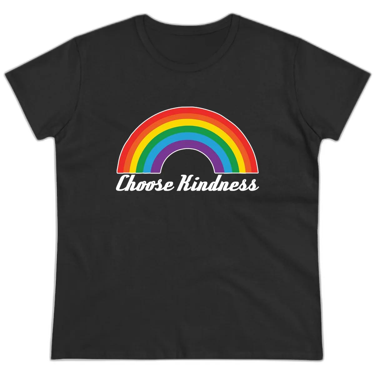 Choose Kindness Rainbow Ladies Tee in Black