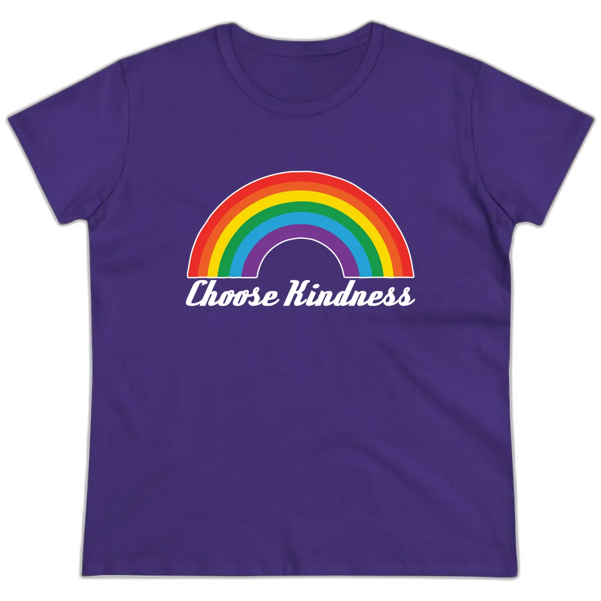 Choose Kindness Rainbow Ladies Tee in Purple