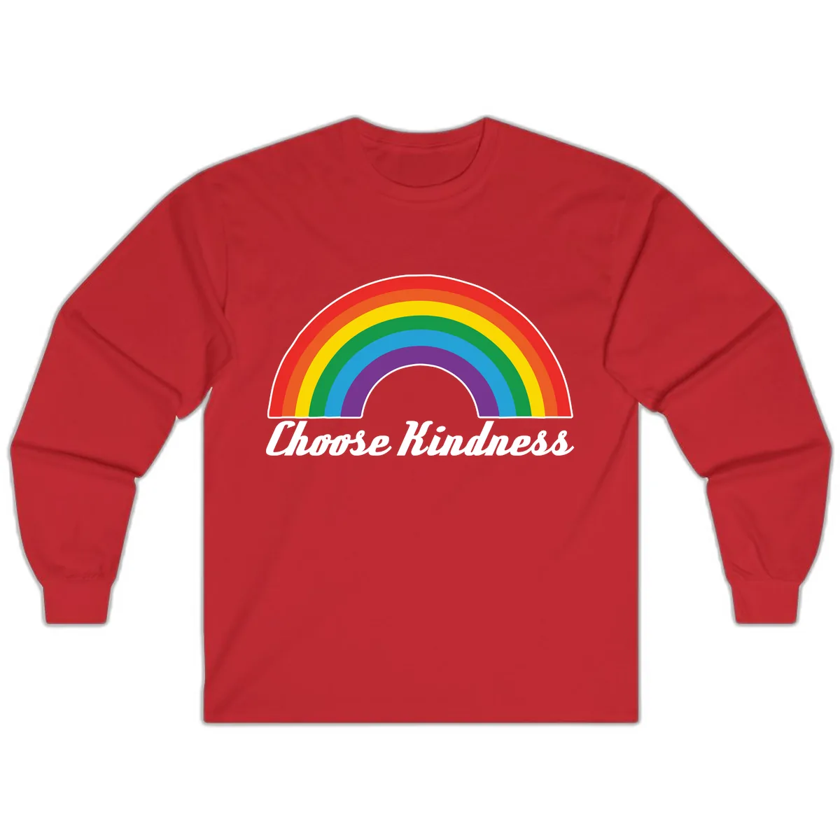 Choose Kindness Rainbow Long Sleeve in Red