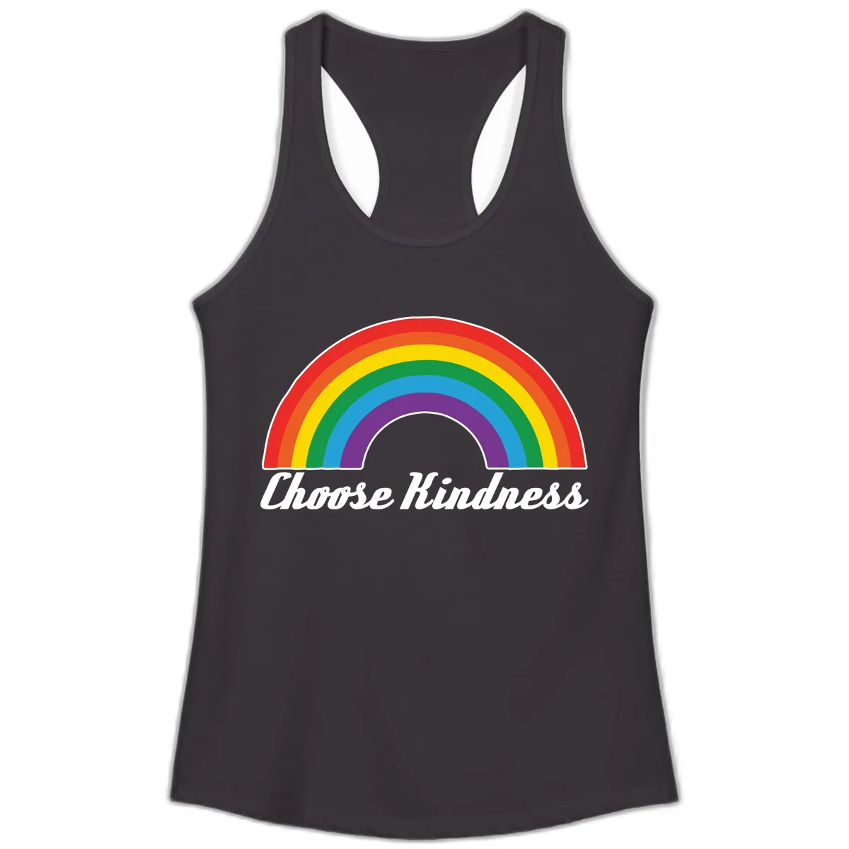 Choose Kindness Rainbow Ladies Tank in Black