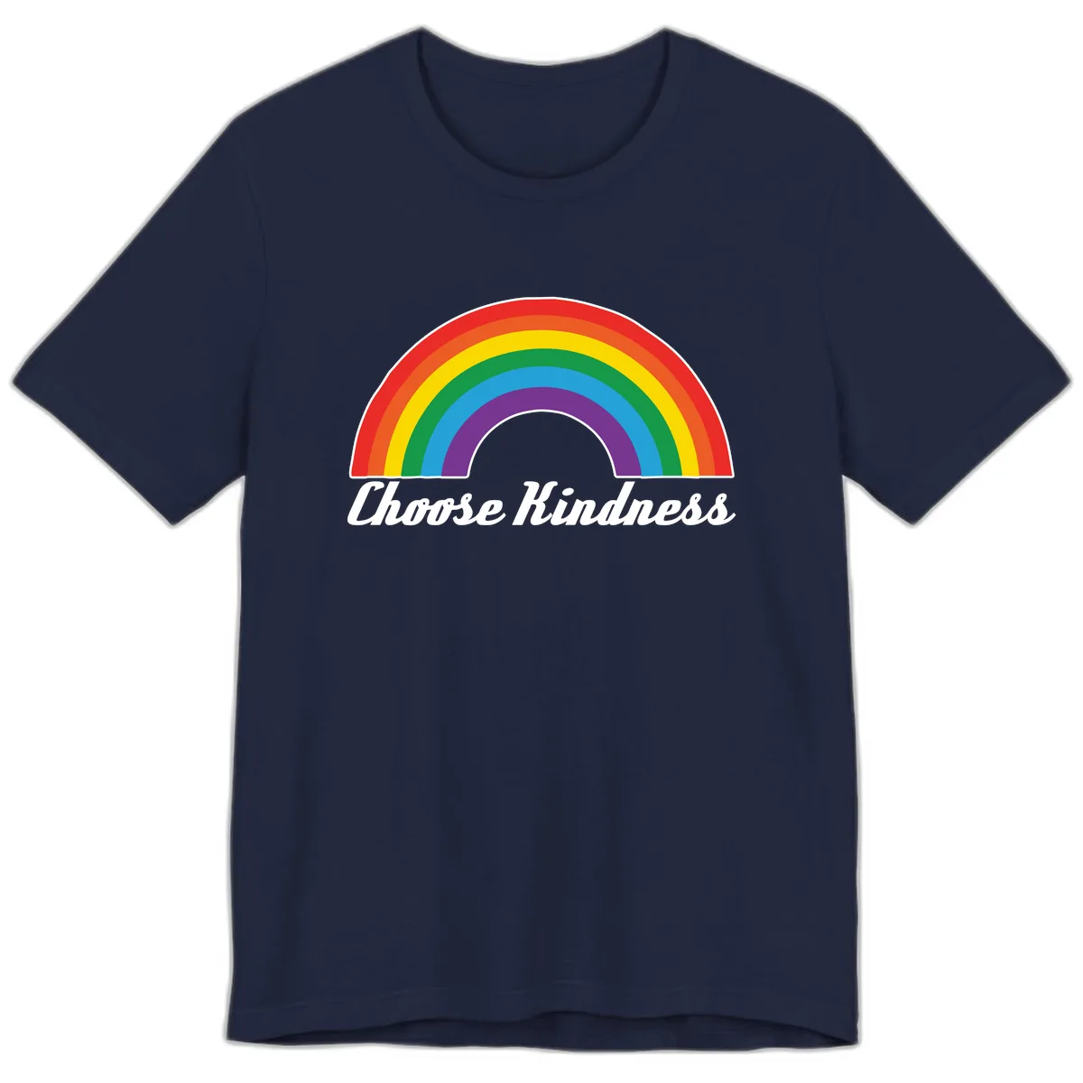 Choose Kindness Rainbow Premium T-Shirt in Navy