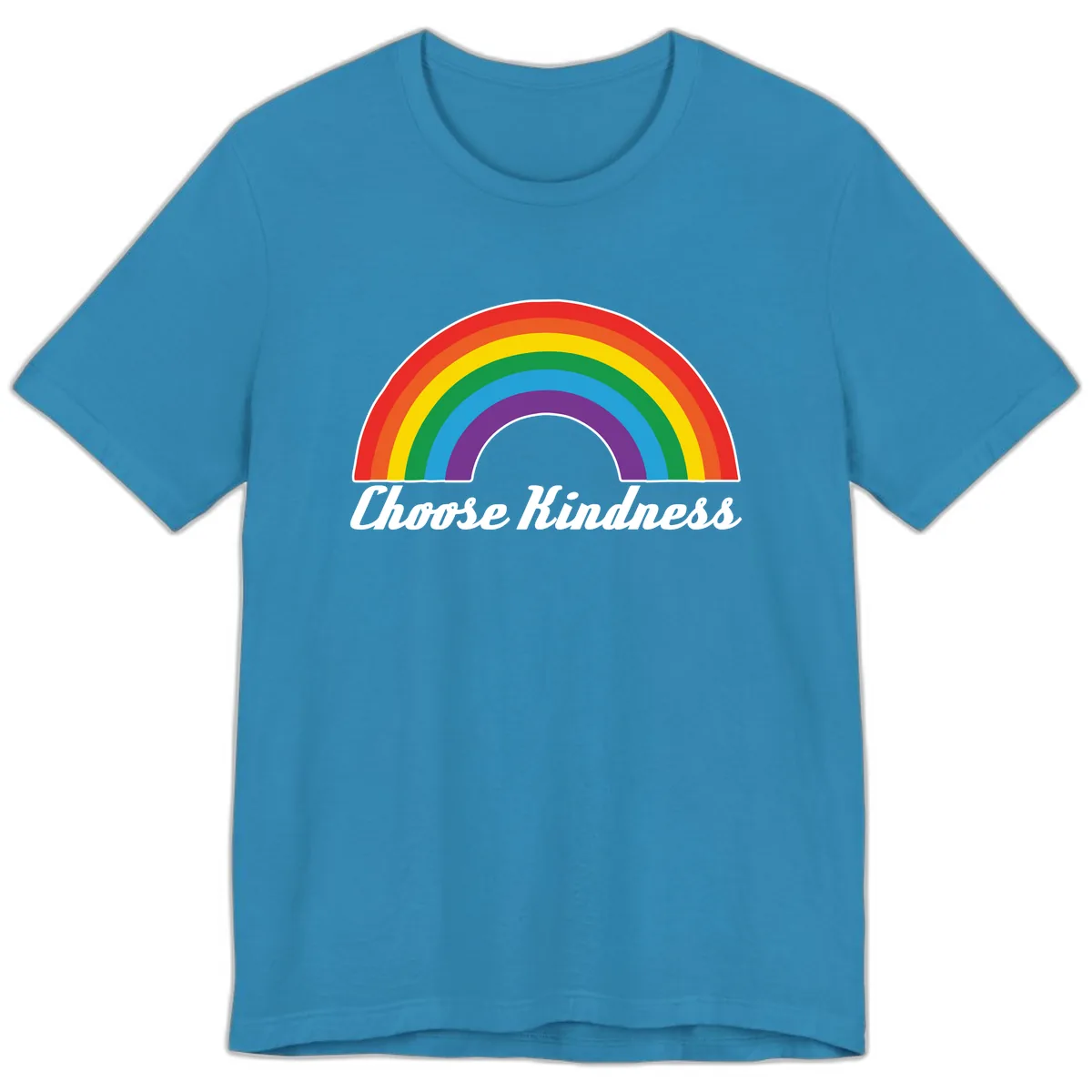 Choose Kindness Rainbow Premium T-Shirt in Aqua