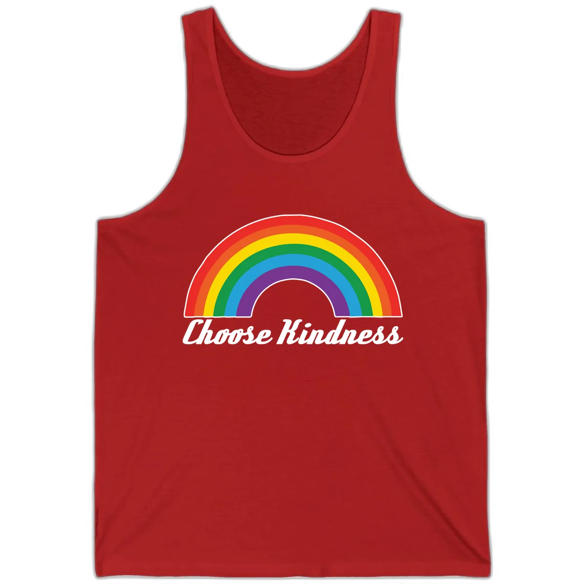 Choose Kindness Rainbow Tank in Red
