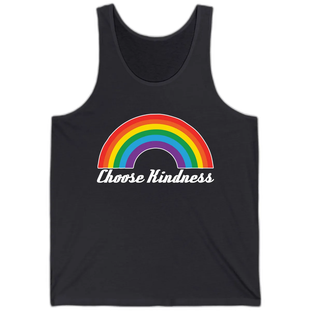 Choose Kindness Rainbow Tank in Dark Grey