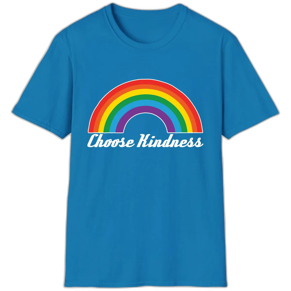 Choose Kindness Rainbow T-Shirt in Sapphire