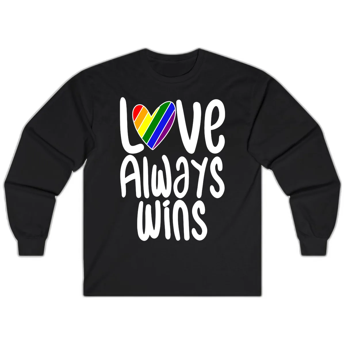 Love Always Wins Pride Heart Long Sleeve in Black