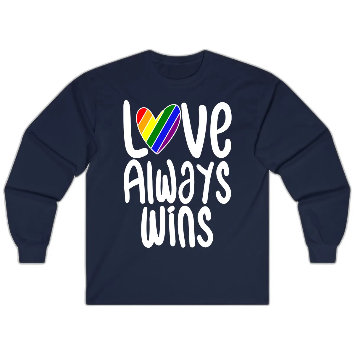 Love Always Wins Pride Heart Long Sleeve in Navy