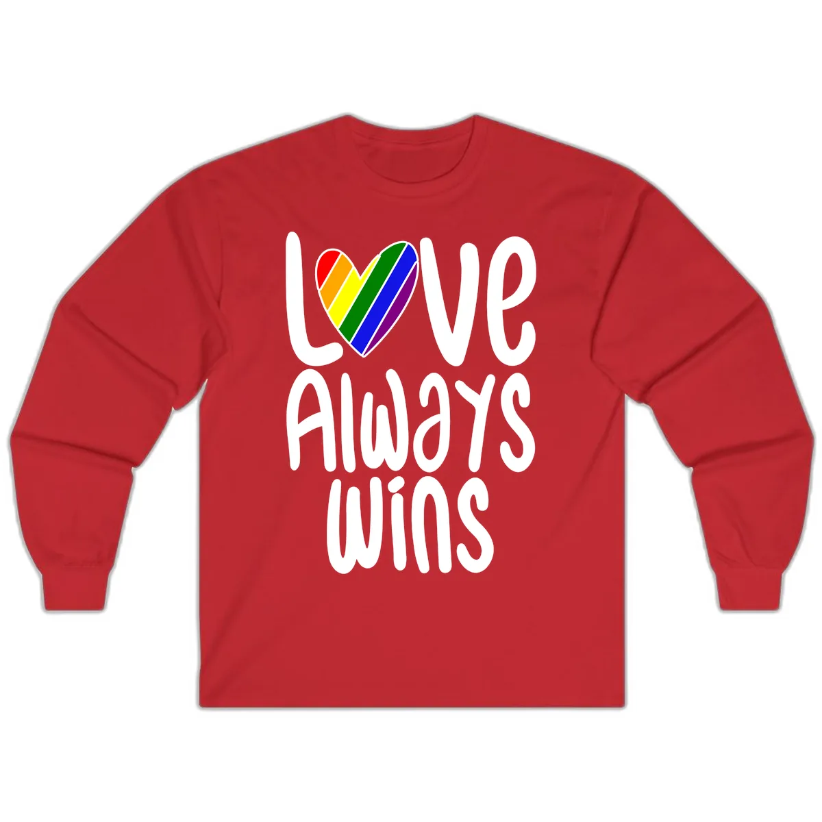 Love Always Wins Pride Heart Long Sleeve in Red
