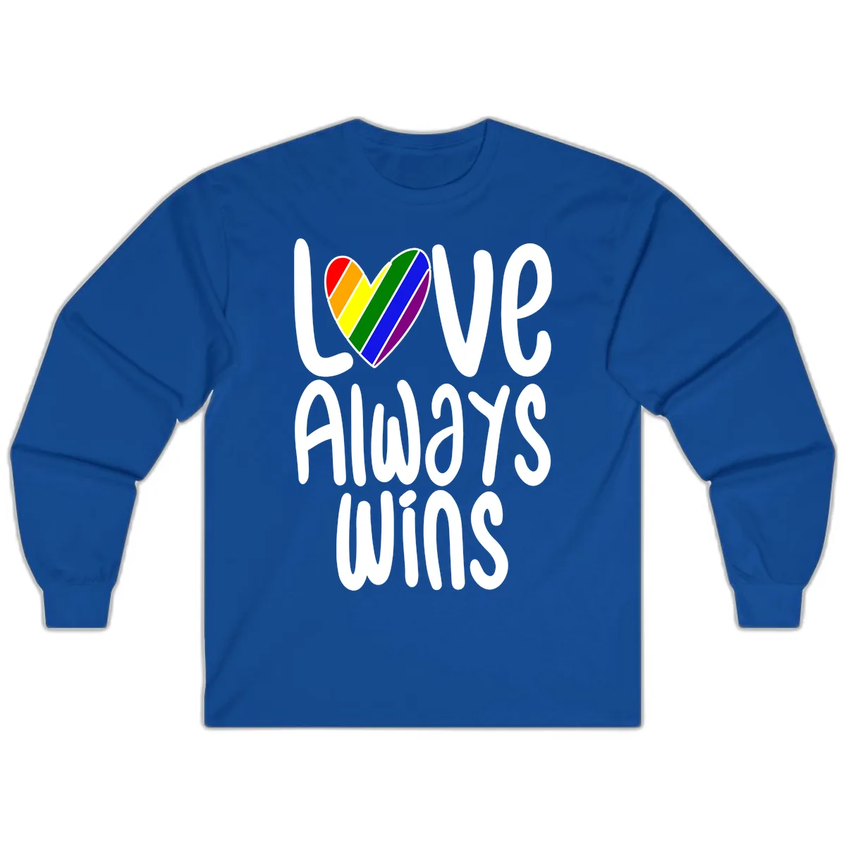 Love Always Wins Pride Heart Long Sleeve in Royal