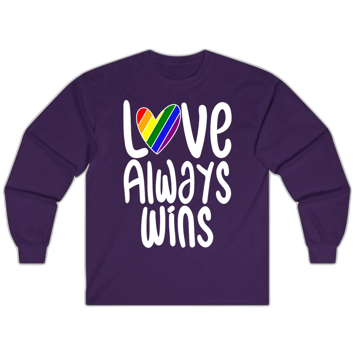 Love Always Wins Pride Heart Long Sleeve in Purple