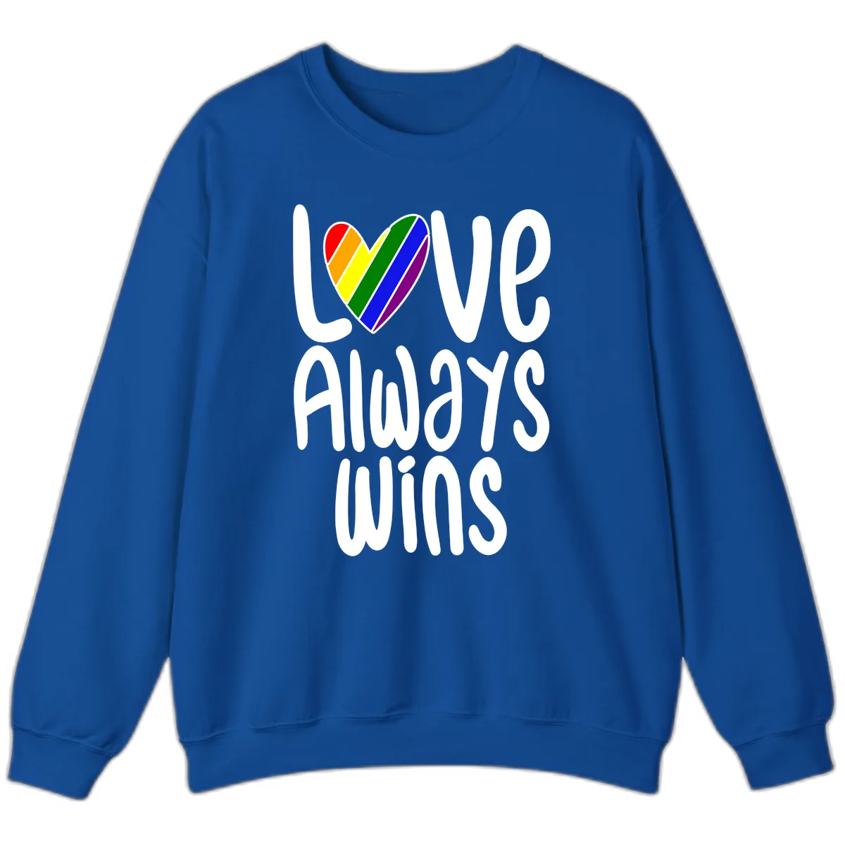 Love Always Wins Pride Heart Sweatshirt in Royal