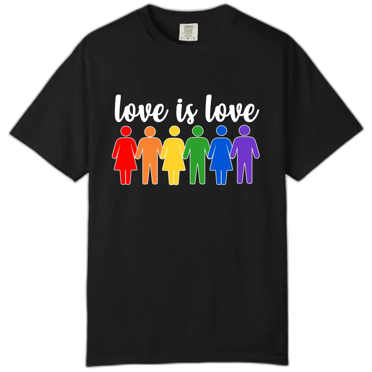 Love Is Love Rainbow Unity Comfort Color in Black