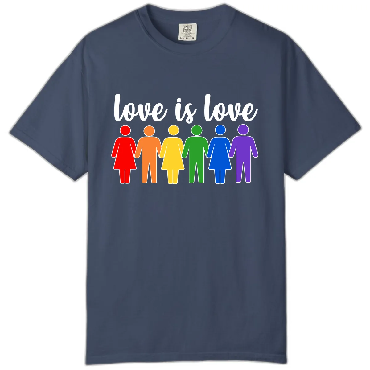 Love Is Love Rainbow Unity Comfort Color in Midnight