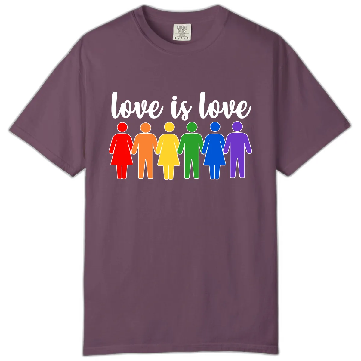 Love Is Love Rainbow Unity Comfort Color in Berry