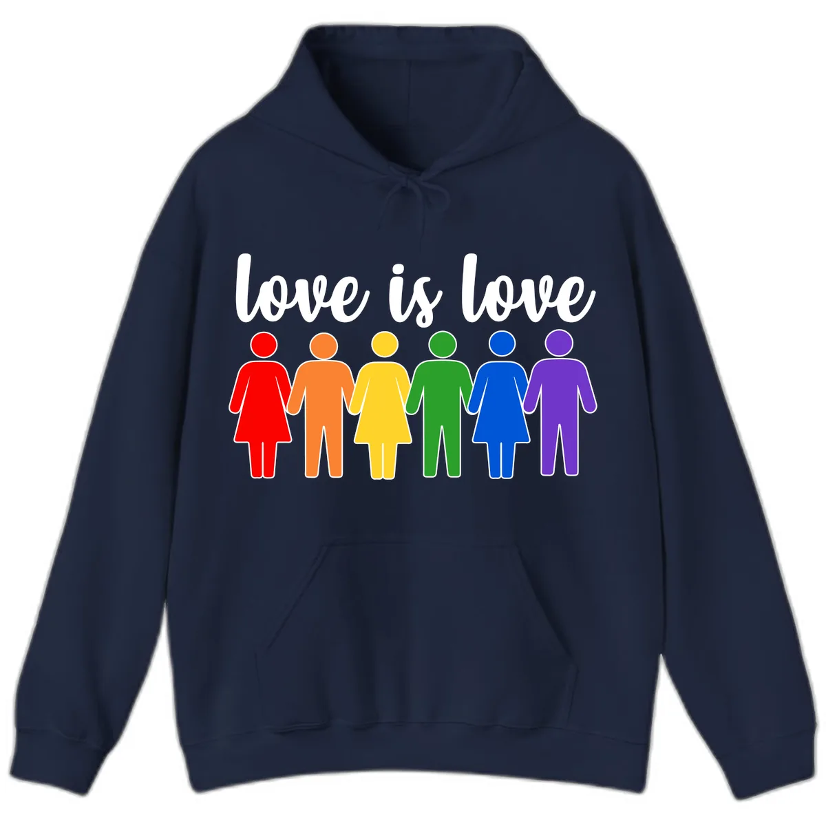 Love Is Love Rainbow Unity Hoodie in Navy