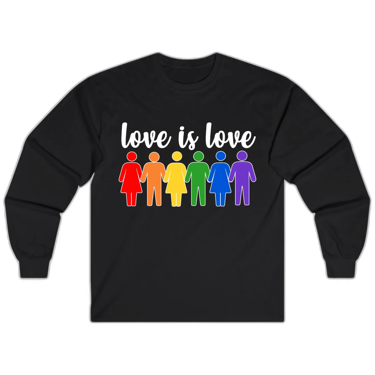 Love Is Love Rainbow Unity Long Sleeve in Black