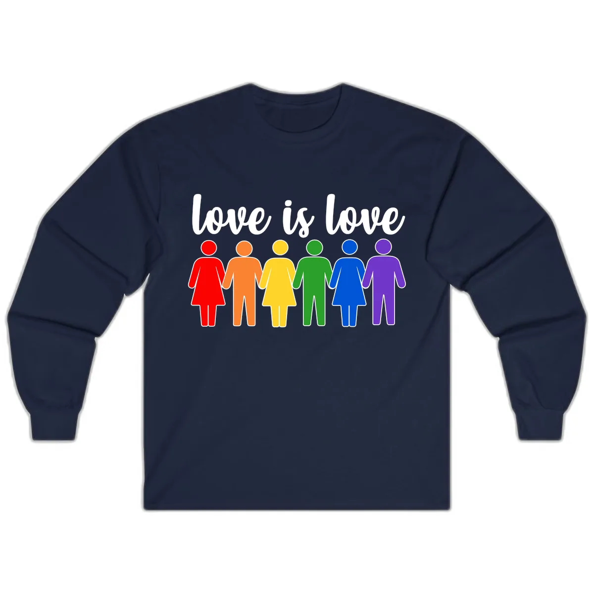 Love Is Love Rainbow Unity Long Sleeve in Navy