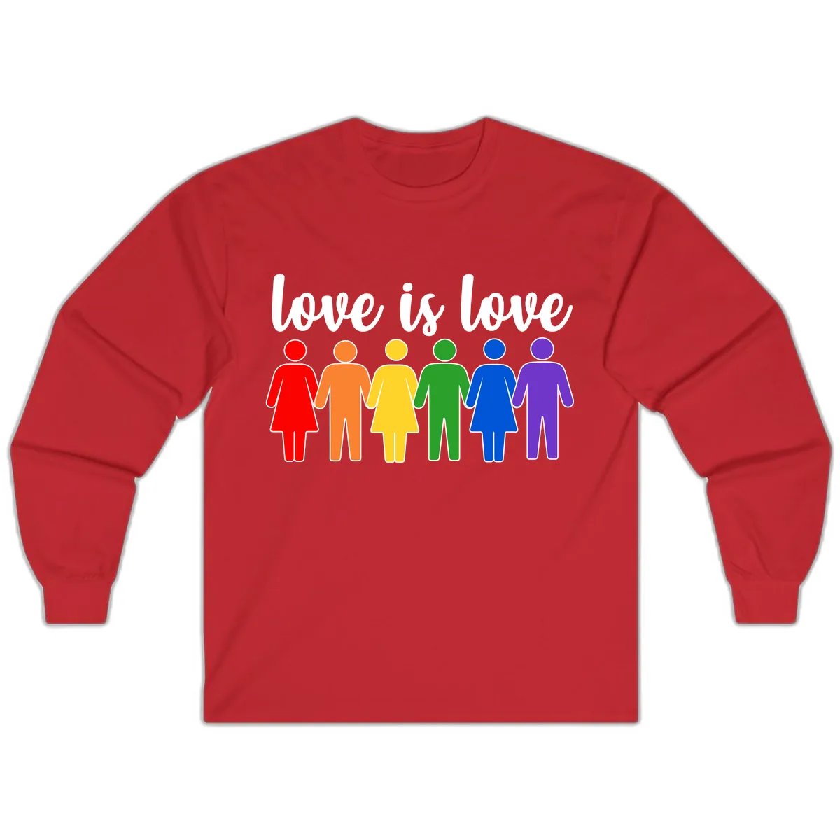 Love Is Love Rainbow Unity Long Sleeve in Red