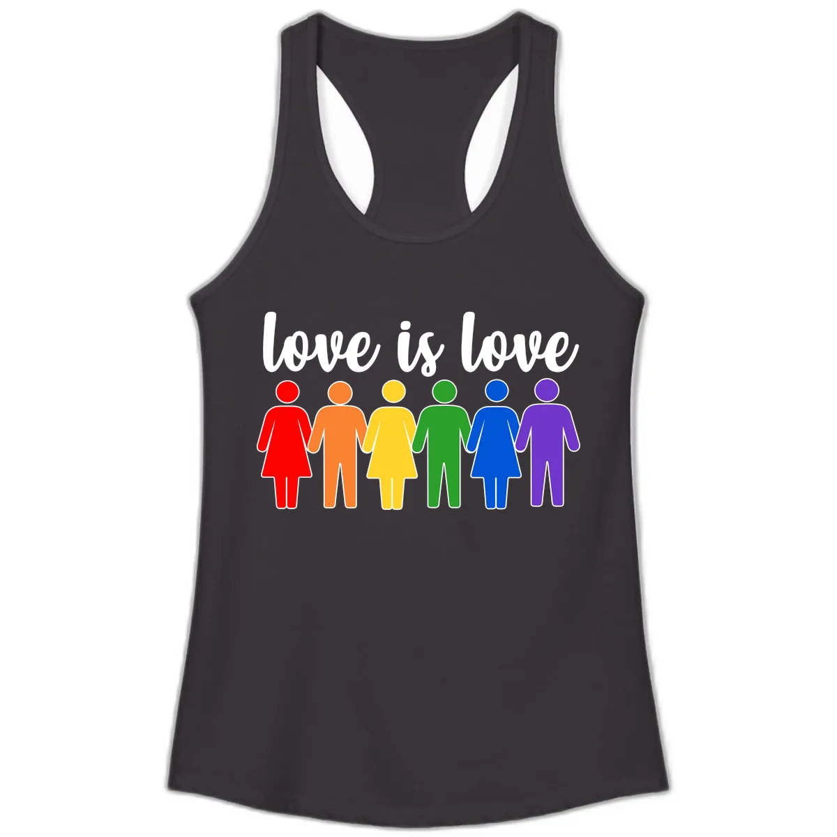 Love Is Love Rainbow Unity Ladies Tank in Black