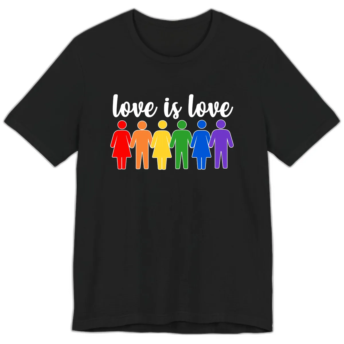 Love Is Love Rainbow Unity Premium T-Shirt in Black