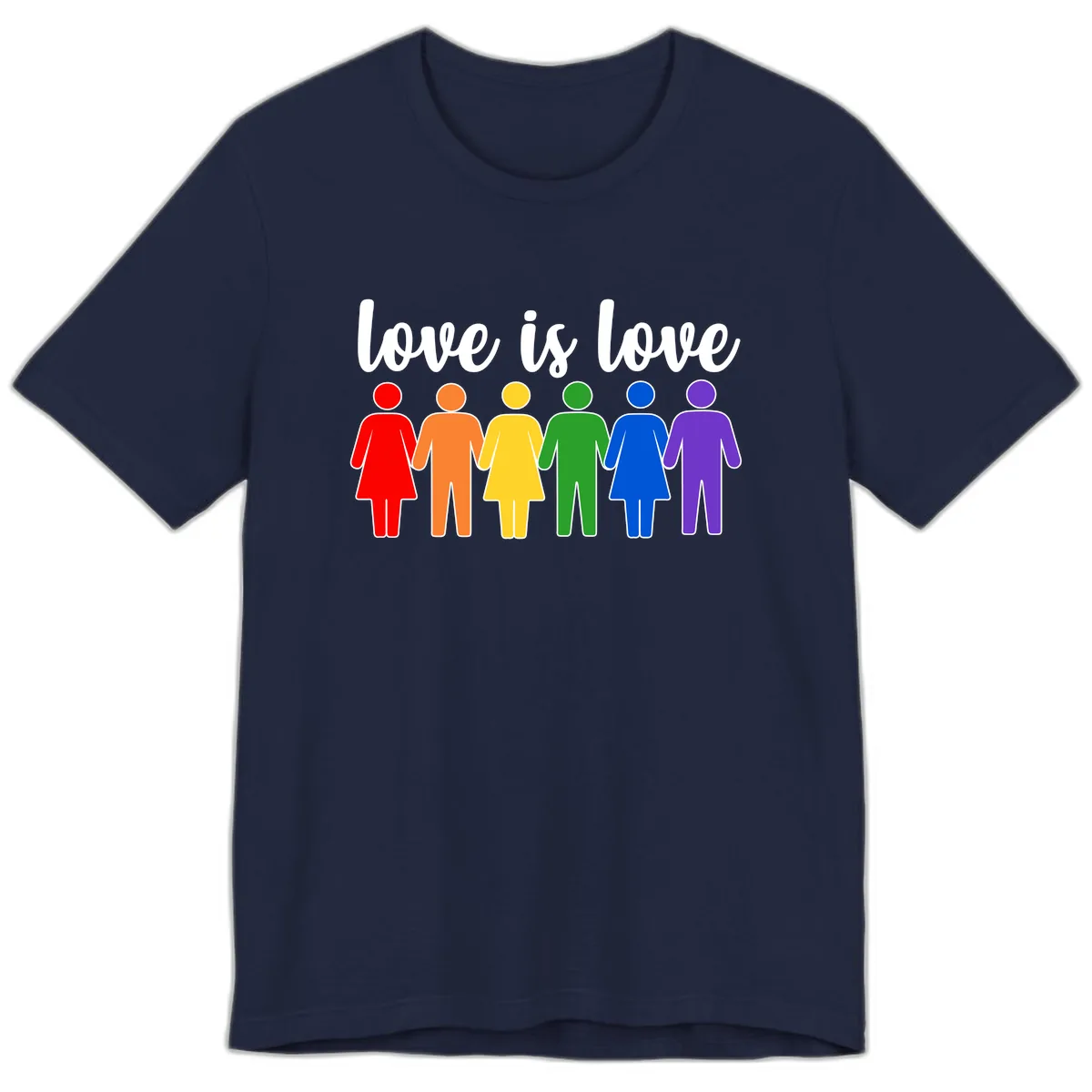 Love Is Love Rainbow Unity Premium T-Shirt in Navy