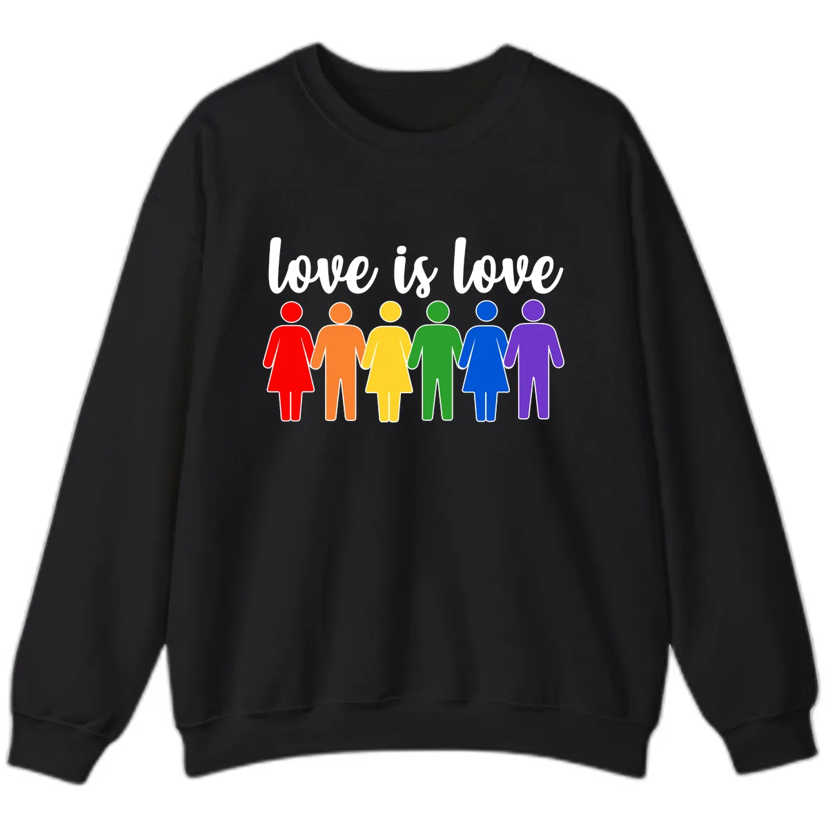 Love Is Love Rainbow Unity Sweatshirt in Black