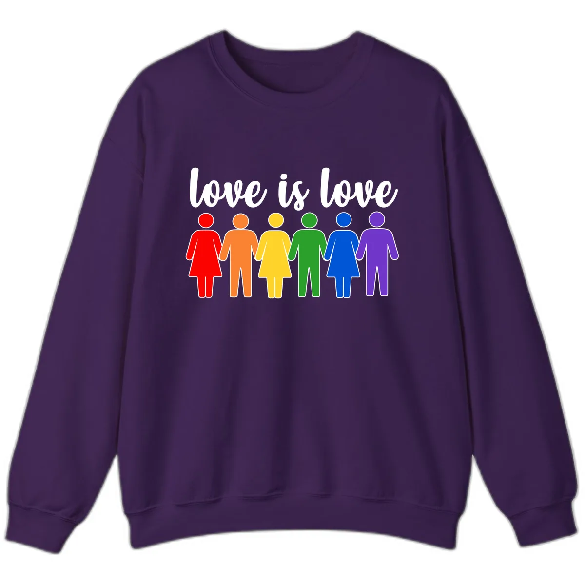 Love Is Love Rainbow Unity Sweatshirt in Purple