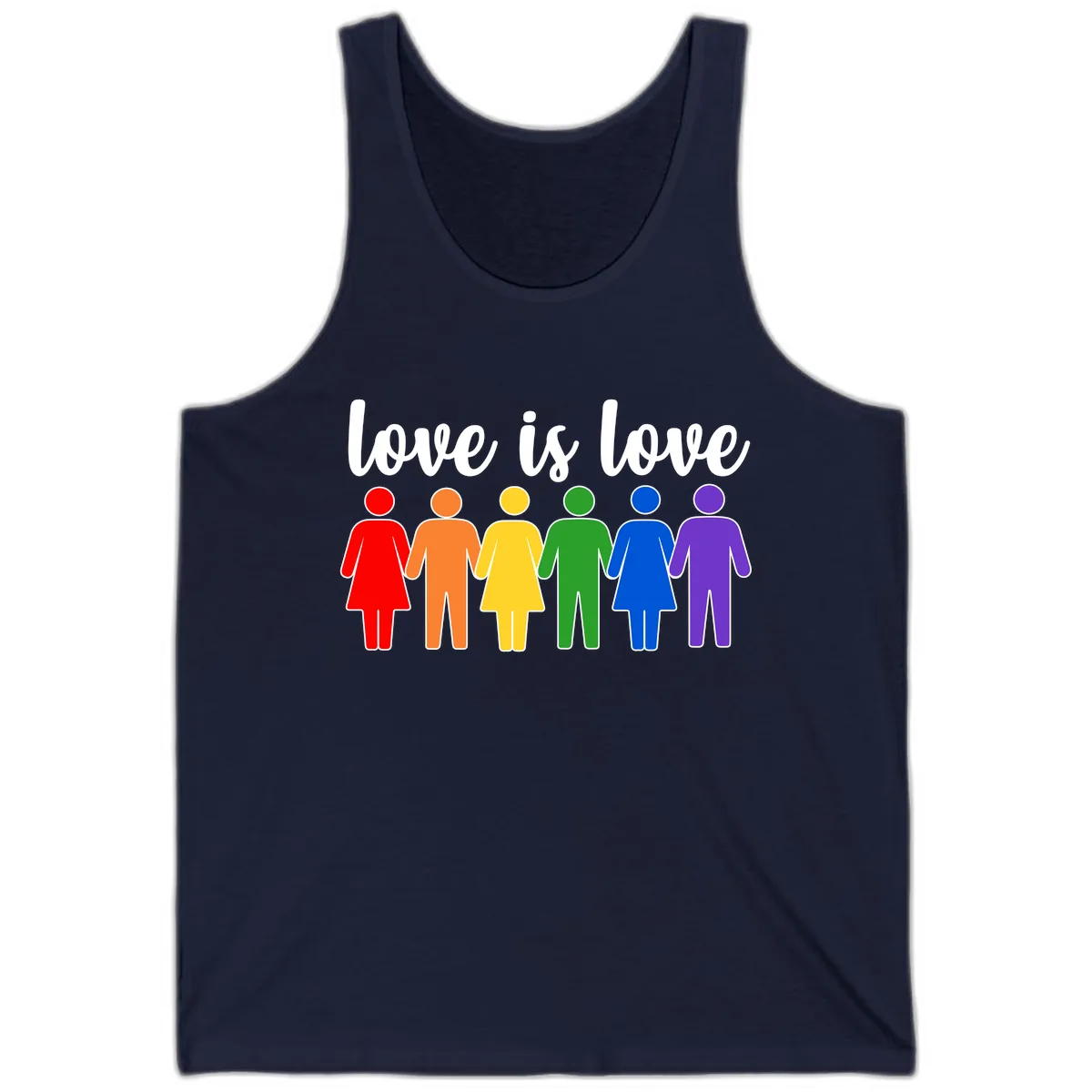 Love Is Love Rainbow Unity Tank in Navy