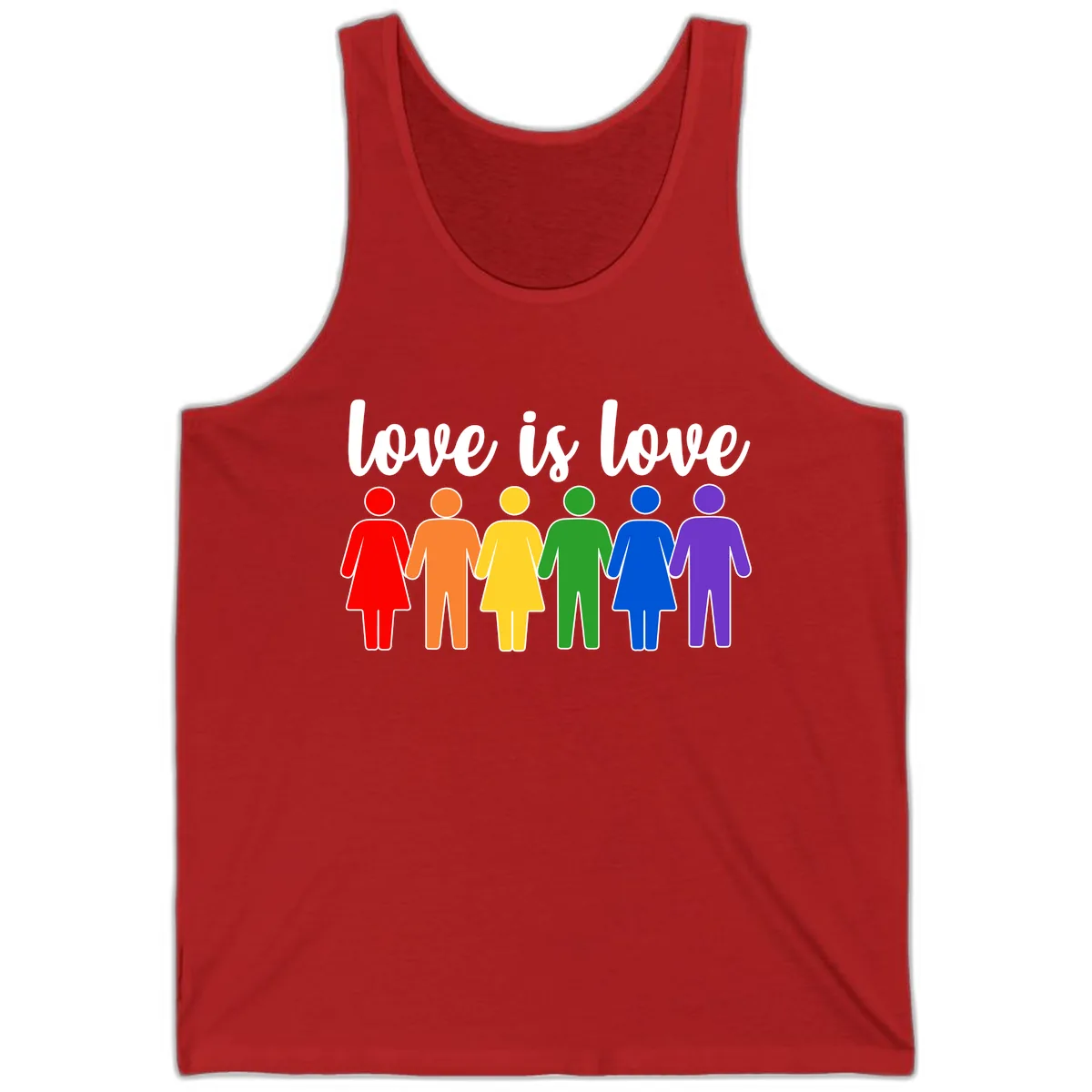 Love Is Love Rainbow Unity Tank in Red