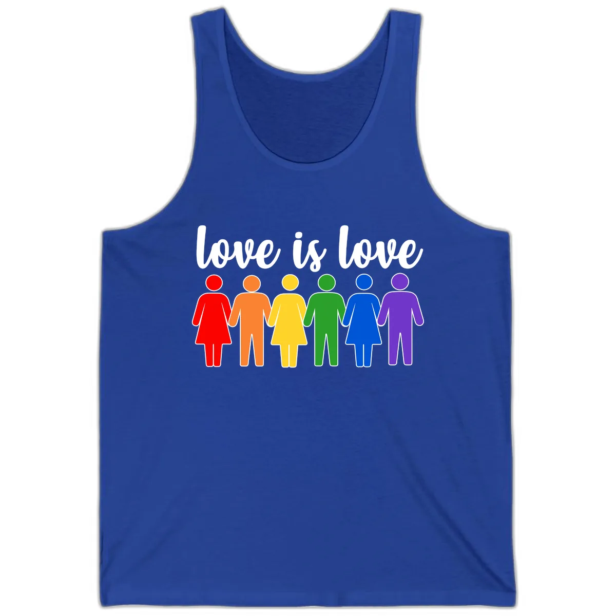 Love Is Love Rainbow Unity Tank in True Royal