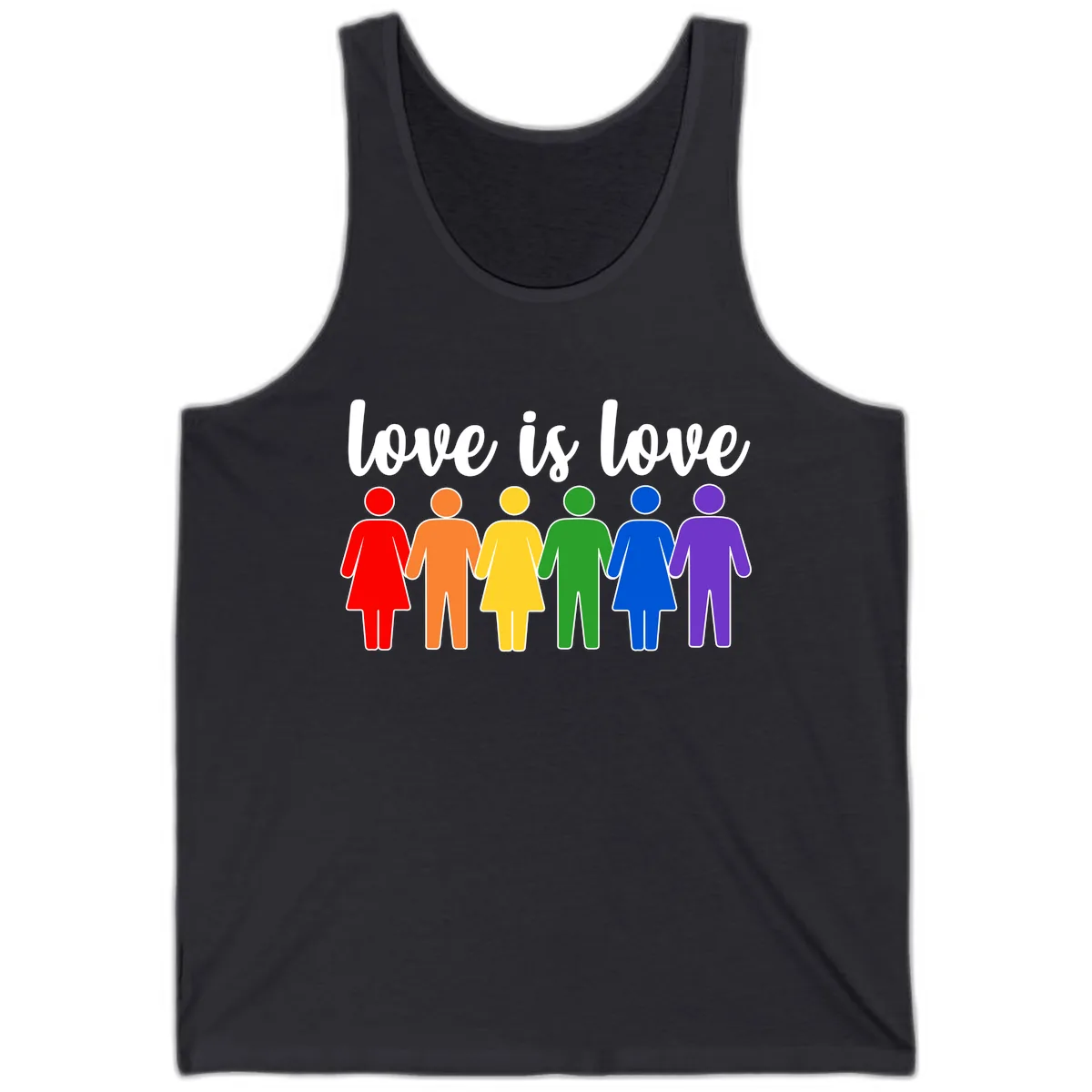 Love Is Love Rainbow Unity Tank in Dark Grey