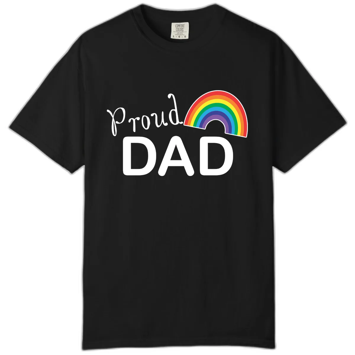 Proud Dad Rainbow Comfort Color in Black