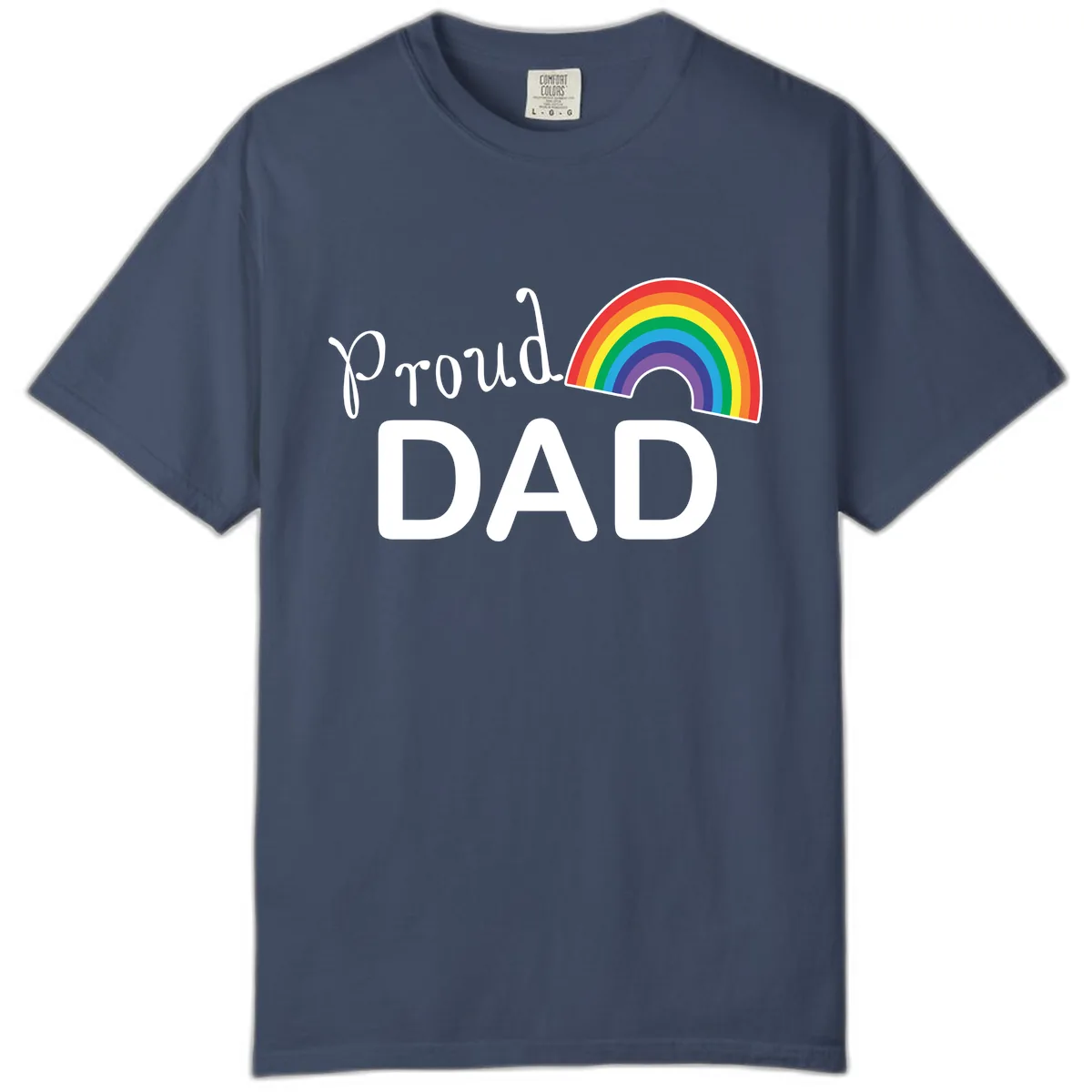 Proud Dad Rainbow Comfort Color in Midnight