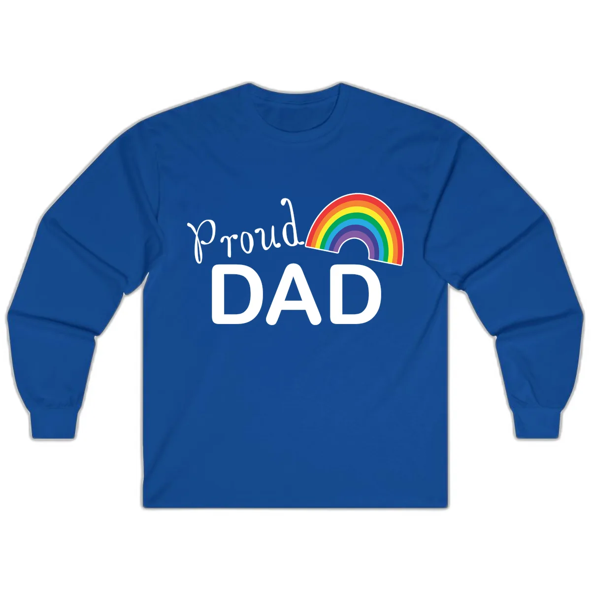 Proud Dad Rainbow Long Sleeve in Royal