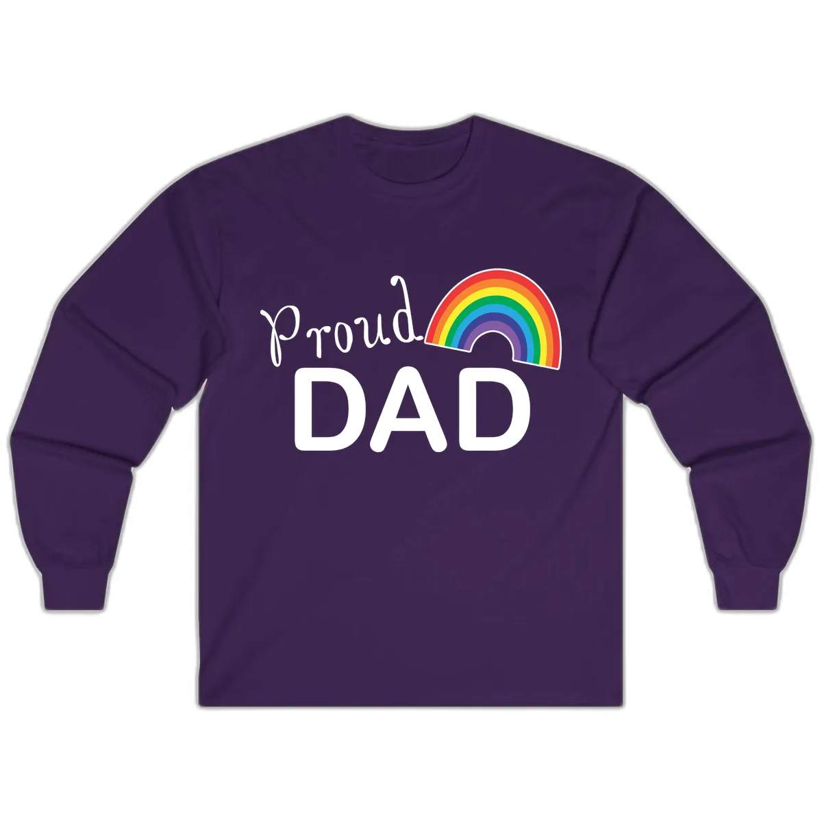Proud Dad Rainbow Long Sleeve in Purple