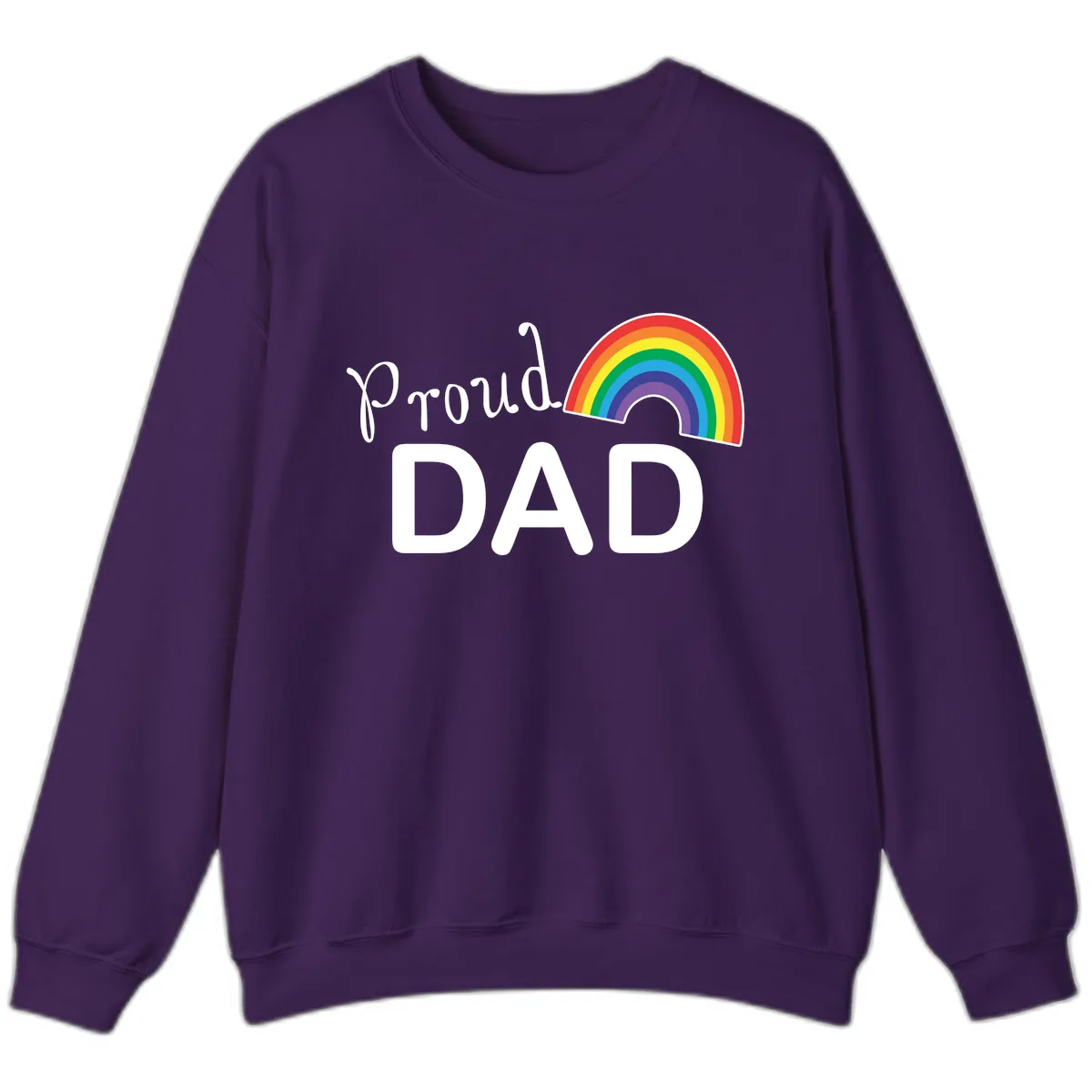 Proud Dad Rainbow Sweatshirt in Purple