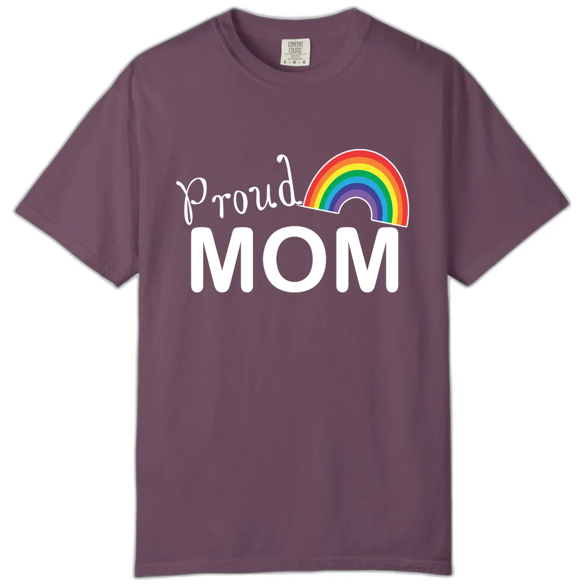 Proud Mom Rainbow Design Comfort Color in Berry