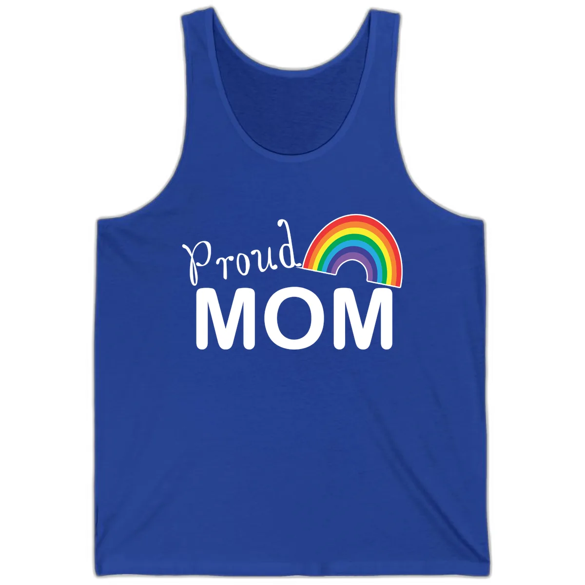 Proud Mom Rainbow Design Tank in True Royal
