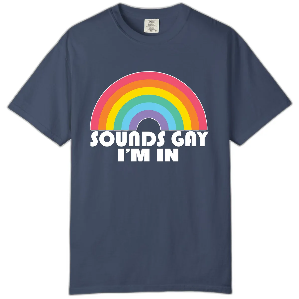 Sounds Gay I'm In Rainbow Pride Comfort Color in Midnight