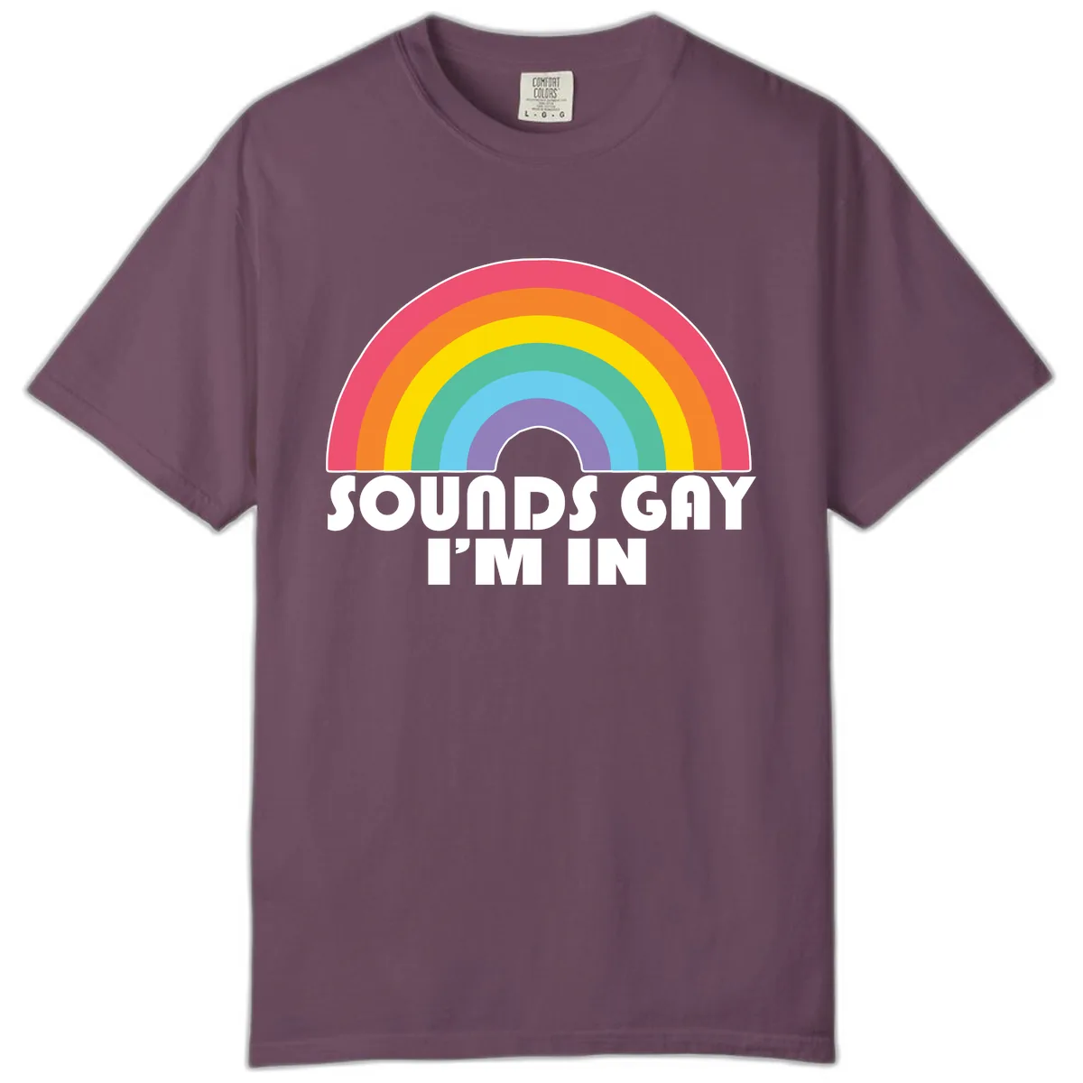 Sounds Gay I'm In Rainbow Pride Comfort Color in Berry
