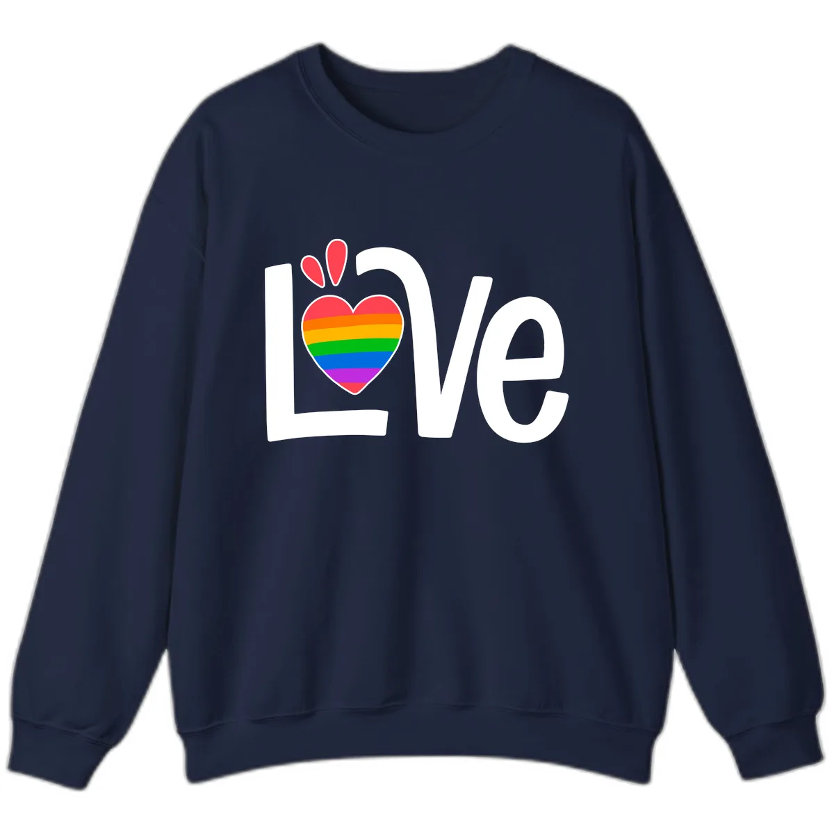 Love Pride Rainbow Heart Sweatshirt in Navy