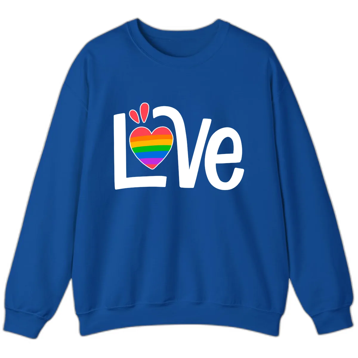 Love Pride Rainbow Heart Sweatshirt in Royal