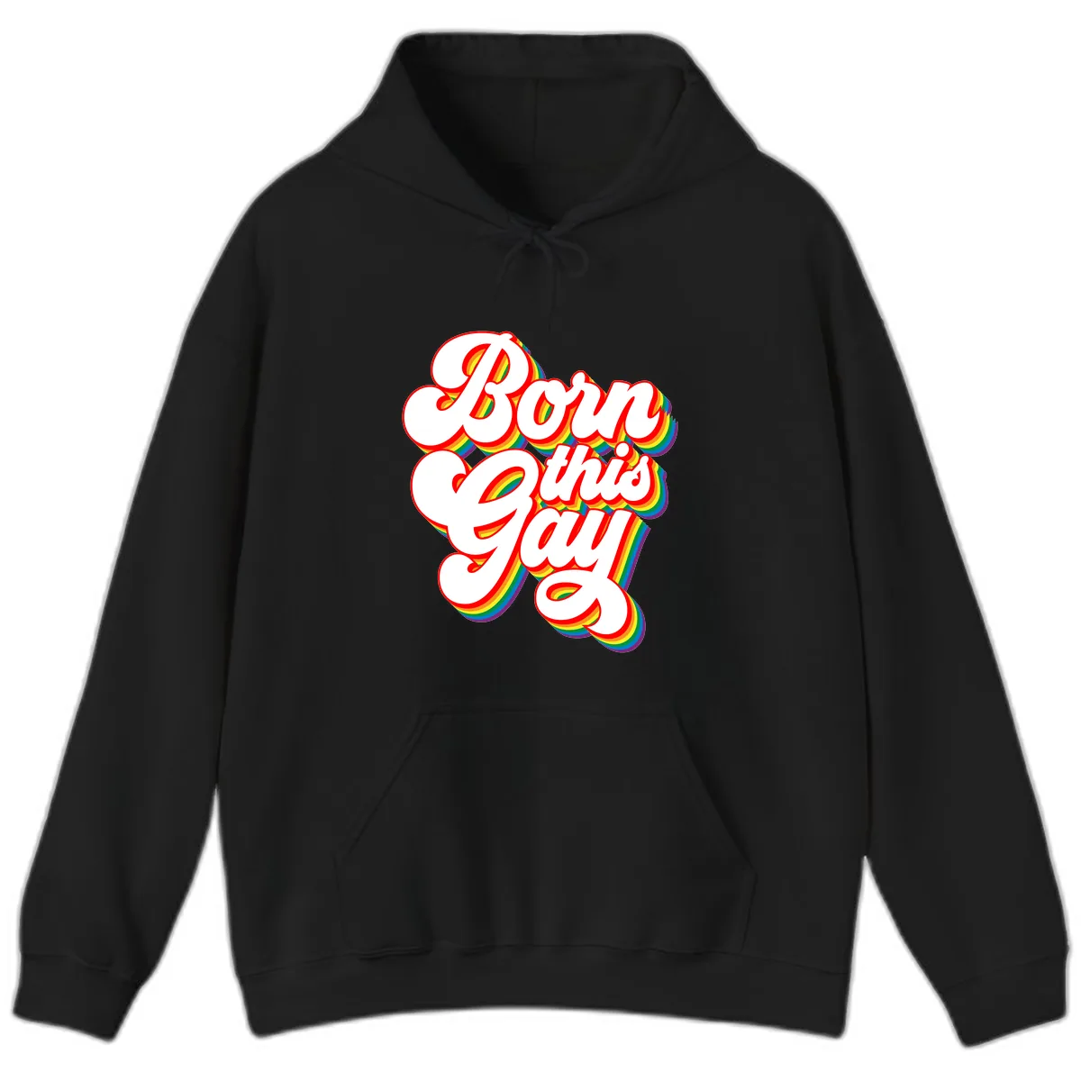 Born This Gay Pride Design Hoodie in Black